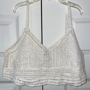 White crochet crop top